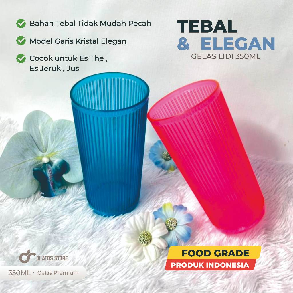 Gelas Plastik Lidi Bening 500ml Tebal | Gelas Es Teh Jumbo Elegan | Cocok Hajatan & Warung