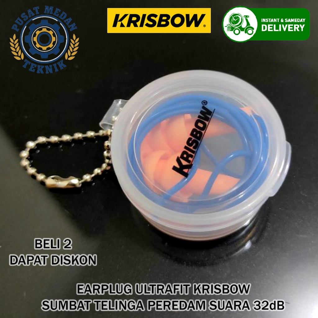 Earplug Krisbow Penutup Telinga Anti Bising Kedap Suara Sumbat Telinga Peredam Suara Pelindung Telin