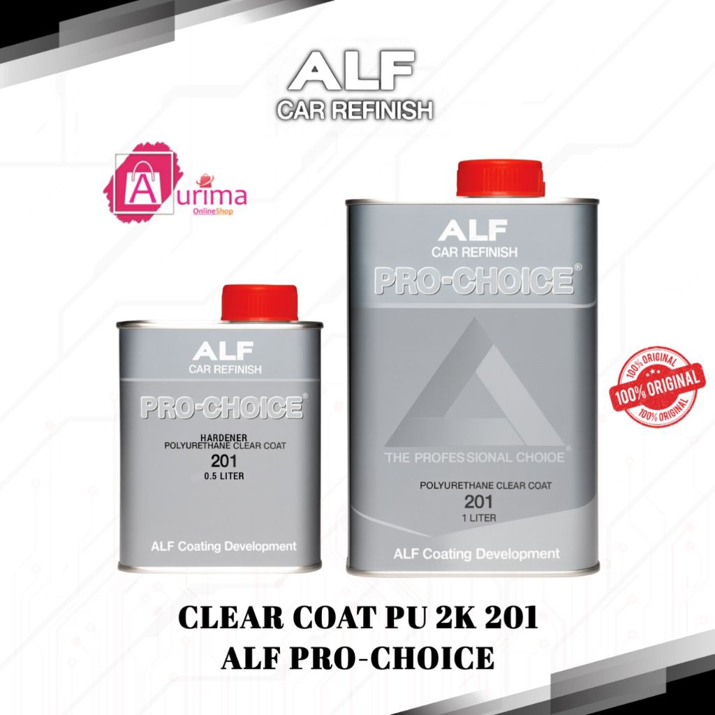 CLEAR COAT ALFAGLOS PRO-CHOICE PU 2K CLEAR 201 GLOSS CAT PERNIS CAT FINISHING ELEGAN UNTUK MOBIL DAN