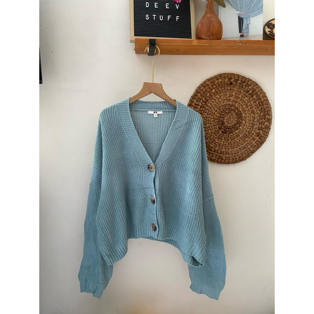 CARDIGAN CROP OVERSIZE PASTEL PREMIUM BY UNIQLO