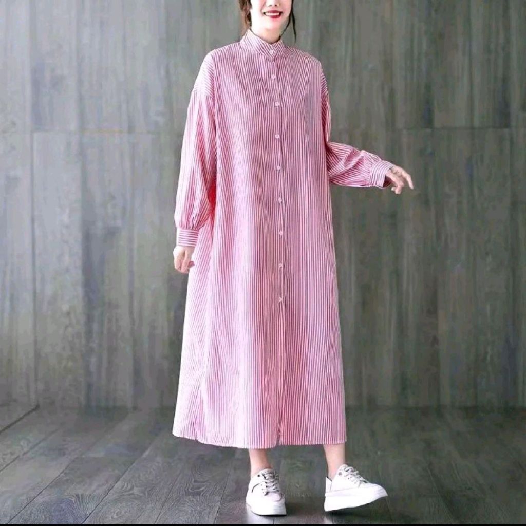 Tunik salur terbaru lengan panjang wanita