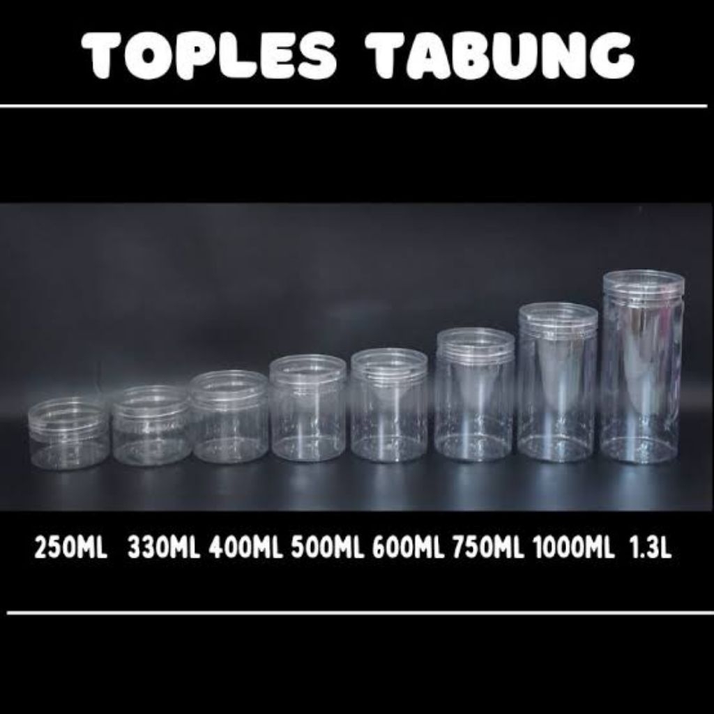 Toples Silinder 750ML Serbaguna Bening Transparan | Lodong Wadah tempat snack krupuk | Jar Wadah Pla