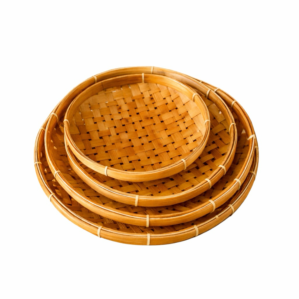 piring lalap, piring bambu pecel lele, piring bambu resto, piring bambu bulat