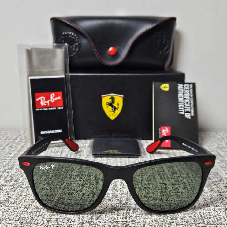 Kacamata RayBan Liteforce Ferrari RB4195M F602/17 52 20 Black Doff Polarized Original