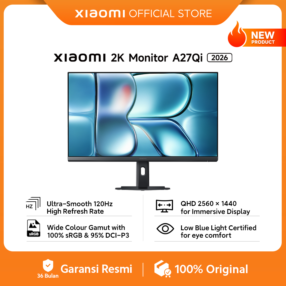 Xiaomi 2K Monitor A27Qi 2026 | QHD 2560 × 1440 for Immersive Display | Ultra-Smooth 120Hz High Refre