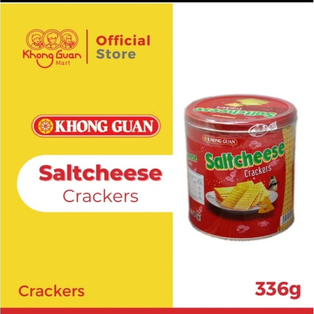 Khong Guan Biscuit Saltchesse Crackers Biskuit Keju Asin Tin Tipis 336g