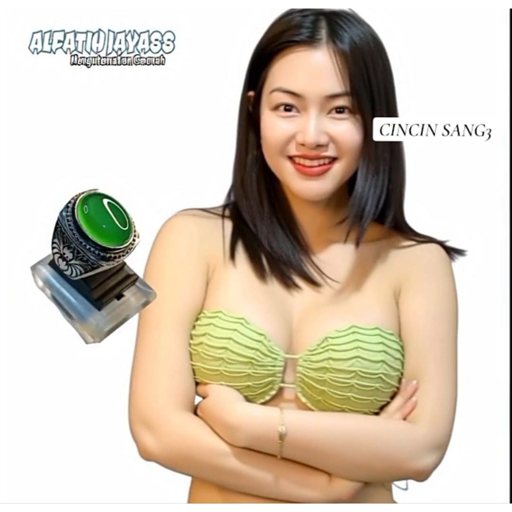 CINCIN PRIA TERBAIK BATU AKIK HIJAU MERONA SUPER BERKUALITAS