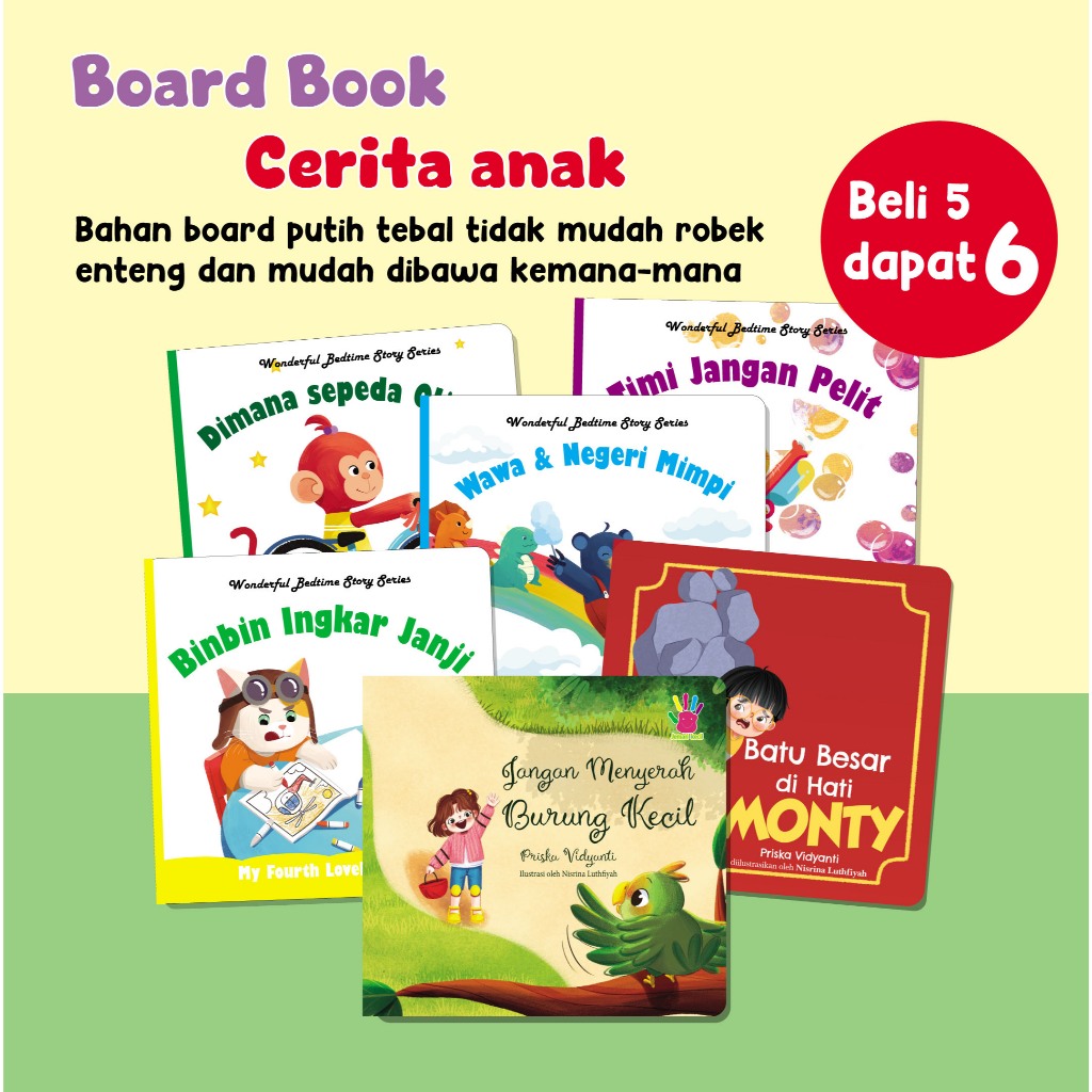 Buku Dongeng anak Balita bahan tebal / Board book dongeng anak / Buku cerita bergambar / Buku cerita