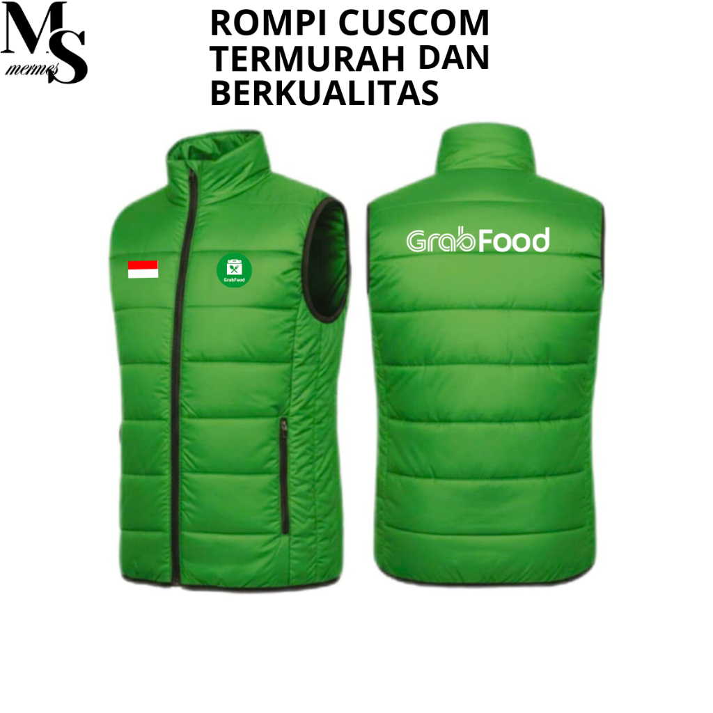Terlaris - Rompi Outdoor Pria GrabFood Terbaru Premium Grabbike GrabFood Terbaru 2026