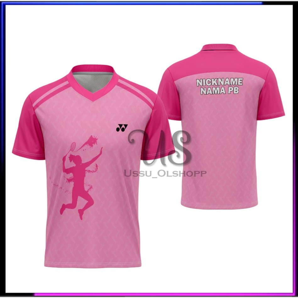 Jersey Bulutangkis Badminton Wanita Custom Nama/Logo