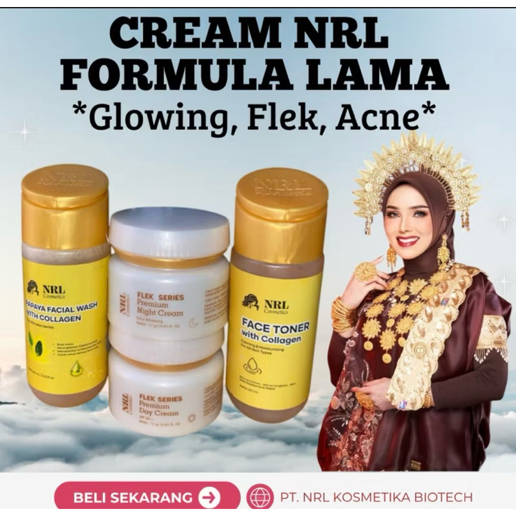 Cream NRL Ekonomis - Paket Flek: Mencerahkan Wajah, Mengatasi Jerawat, Menyamarkan Flek Hitam