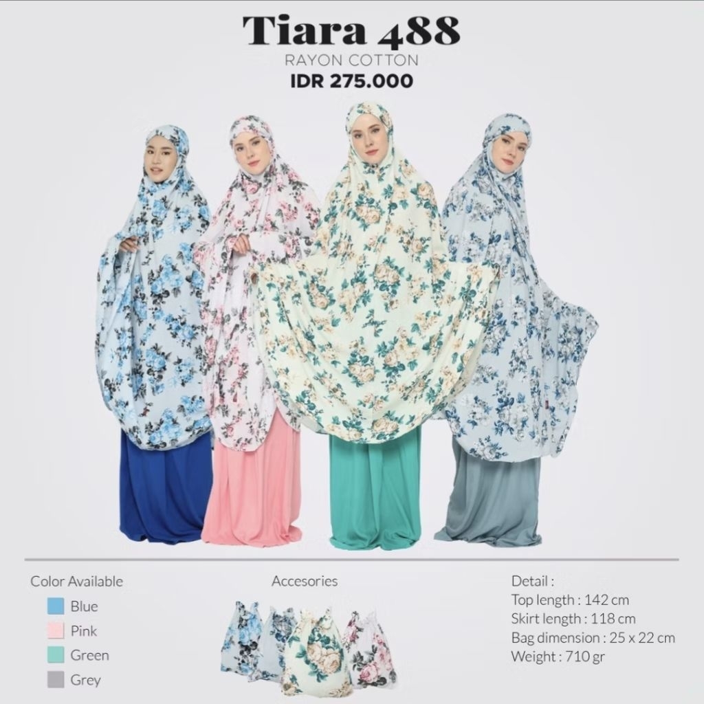 Mukena Tatuis Jumbo Tiara 488 Warna Hijau