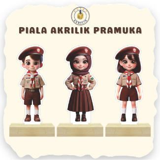 Piala Akrilik Pramuka Anak Sekolah KAKI KAYU/Souvenir Tropi Hadiah Bahan Akrilik