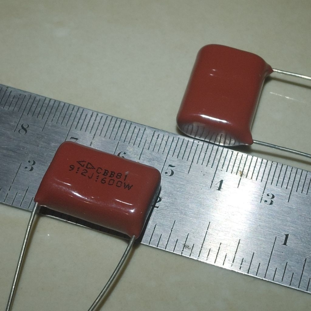 2 Buah 2Pcs 912J1600W Milar CBB81 912J 1600V 9,1N 912 9200 Piko Farad 1K6V 1600 1K6 Volt 1600Volt Ka