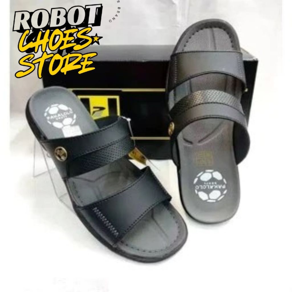 PAKALOLO Sandal Slide N0933 Kulit Pria Wanita Hitam Coklat Brown 38-44