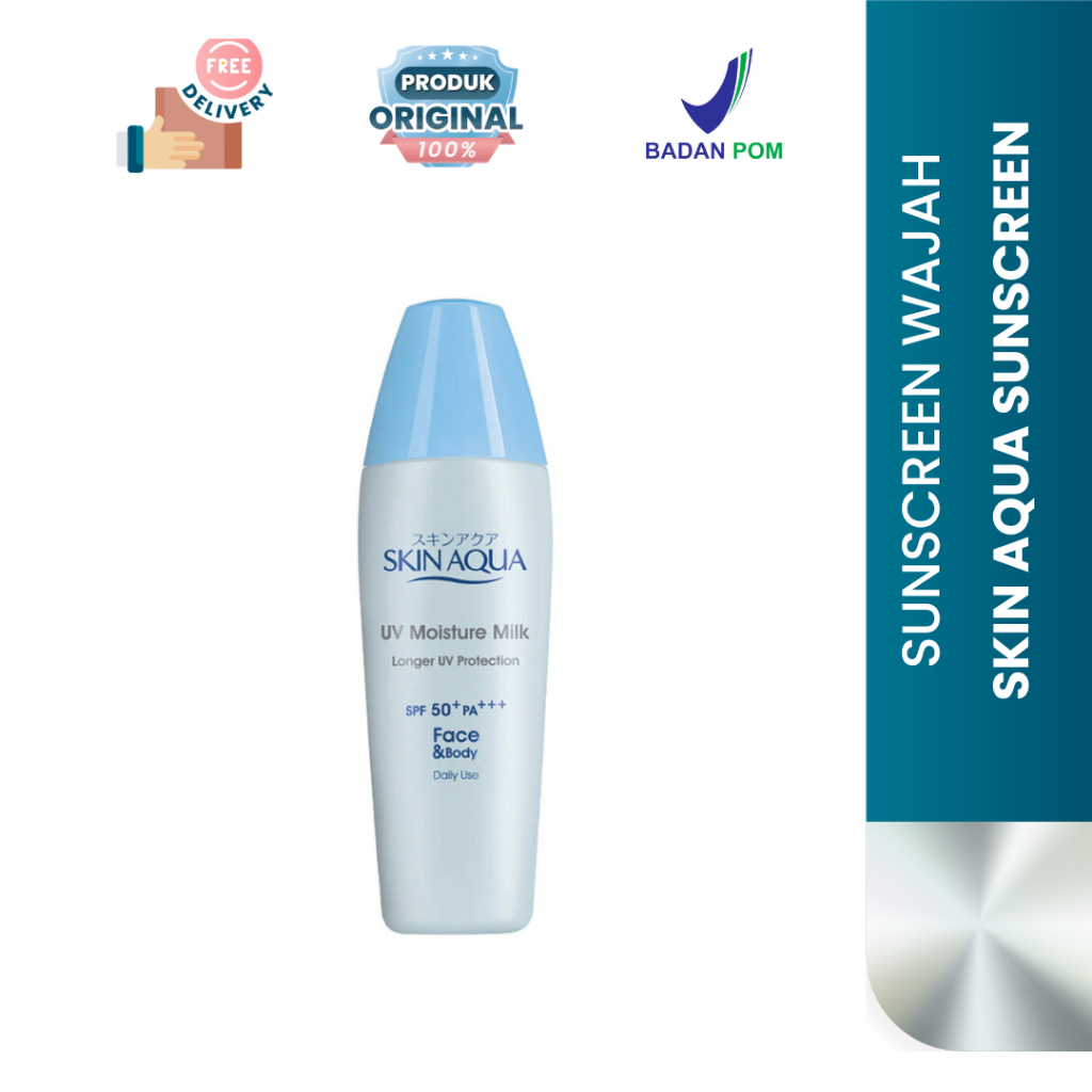 SKIN AQUA Uv Moisture Milk SPF50+ PA+++ 40g / Sunscreen Pelembab Wajah SPF50
