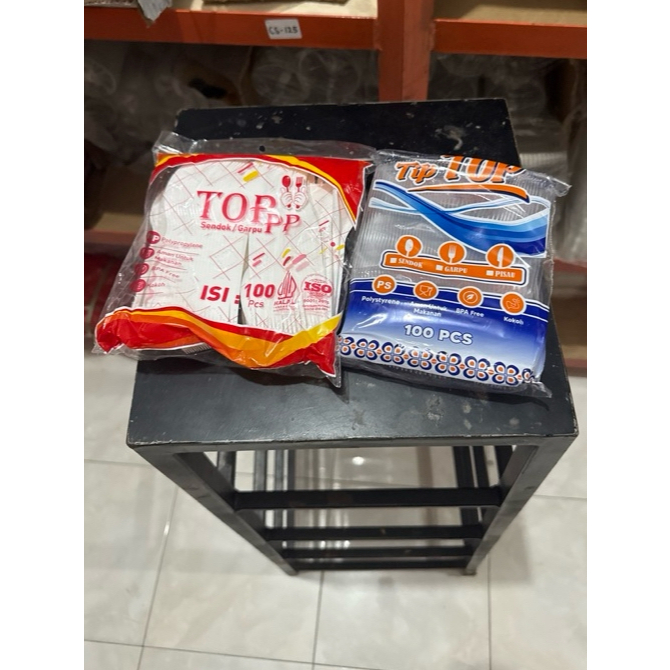 [100 pcs] Garpu makan bening garpu makan putih garpu makan tebal garpu sendok makan sendok garpu