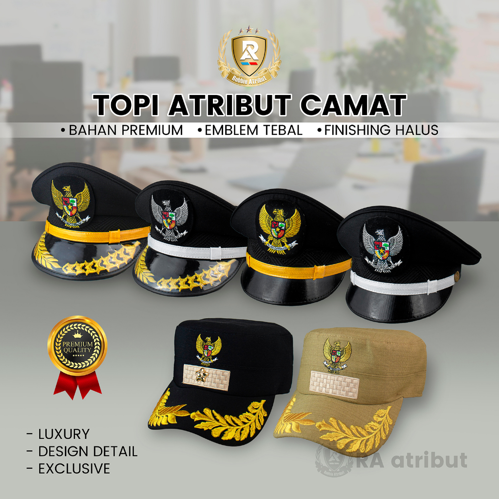 Topi Pet PDU Camat Pria Hitam Ukuran 55-60cm
