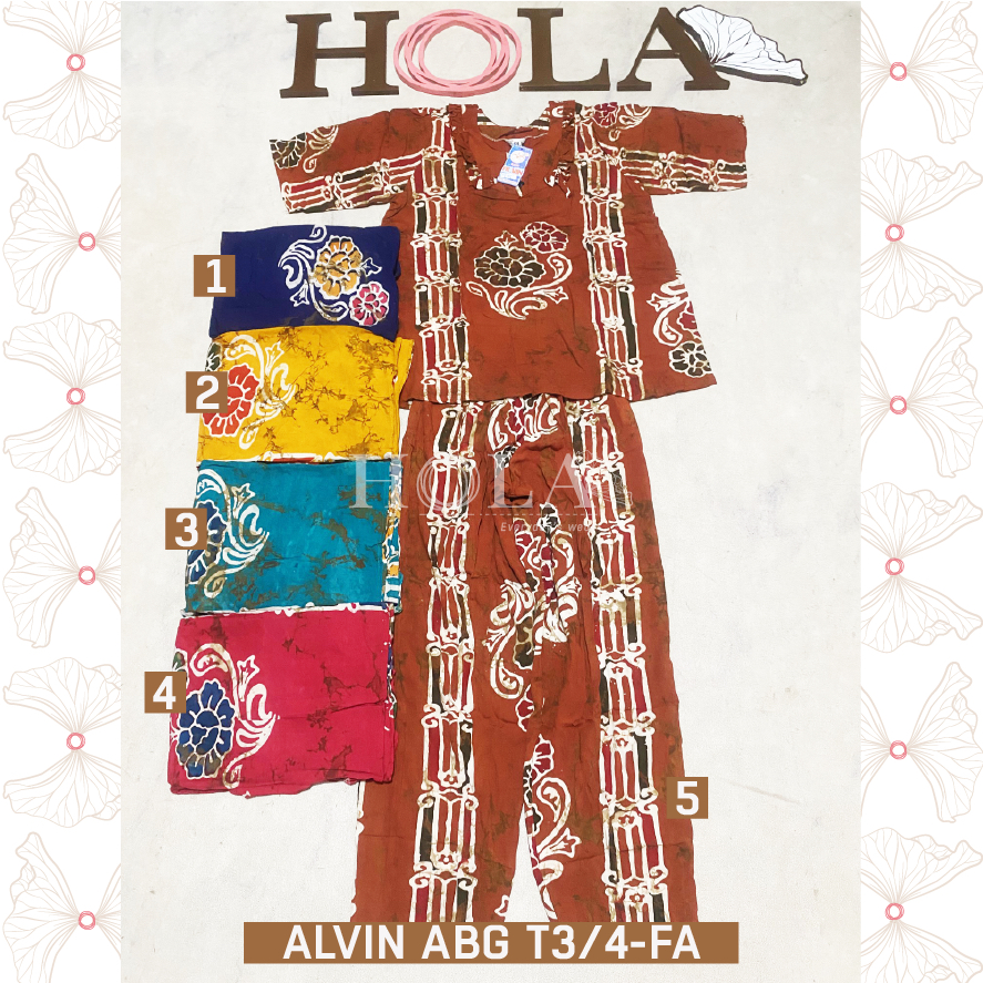 HOLA_FASH | C- Setelan CP ALVIN ABG Lengan 3/4 Batik, Setcel batik, setelan rumahan, setelan santai,