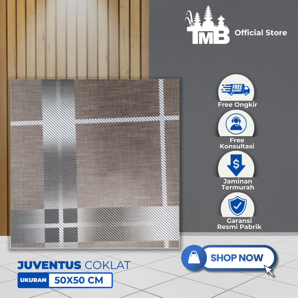 Keramik Lantai Aversa 50x50 Juventus Coklat / Keramik Kasar Warna Coklat