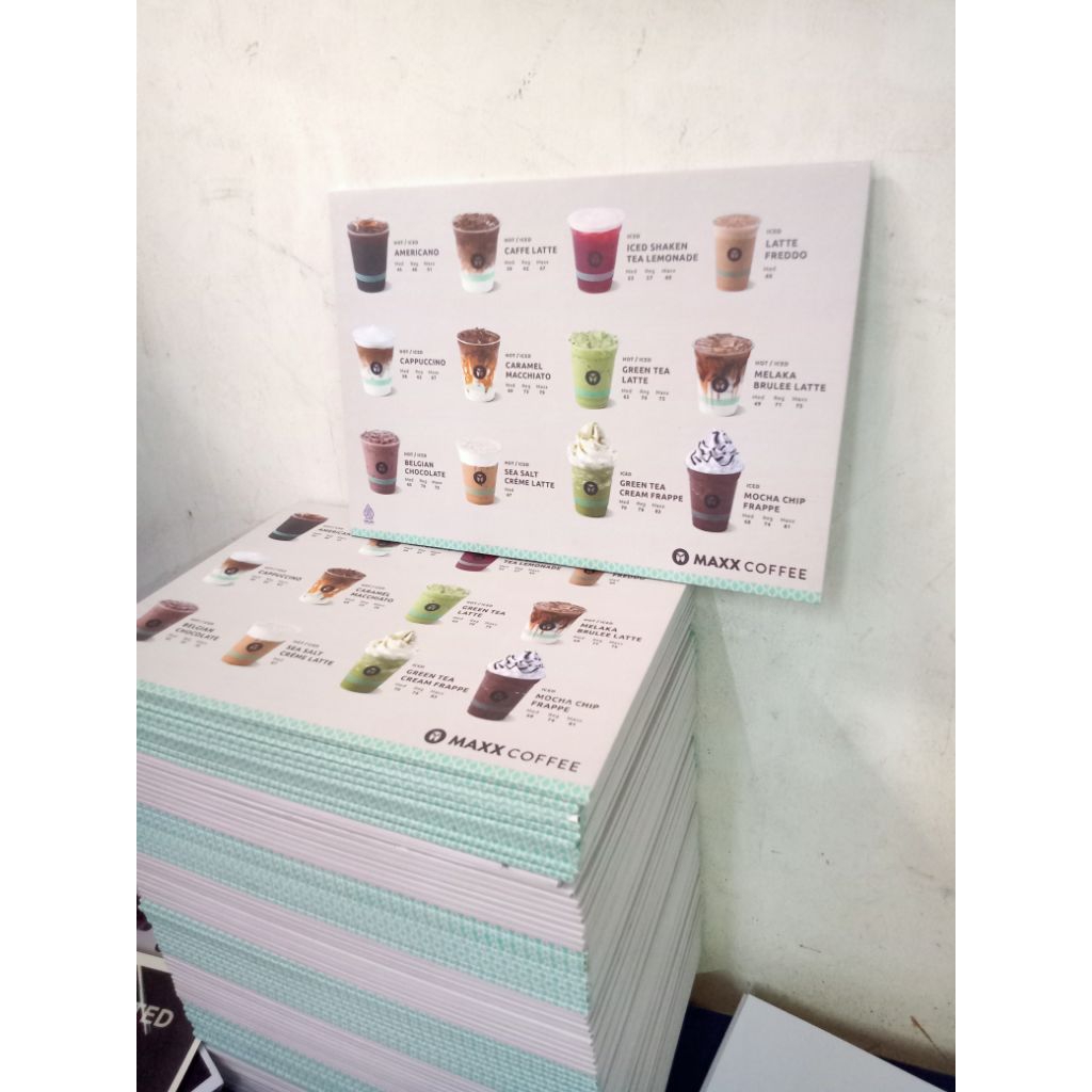 Cetak menu board / papan menu