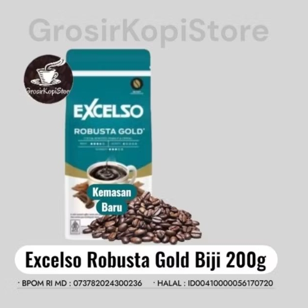 Kopi Biji Excelso Robusta Gold 200g| Coffee Bean Excelso 200g