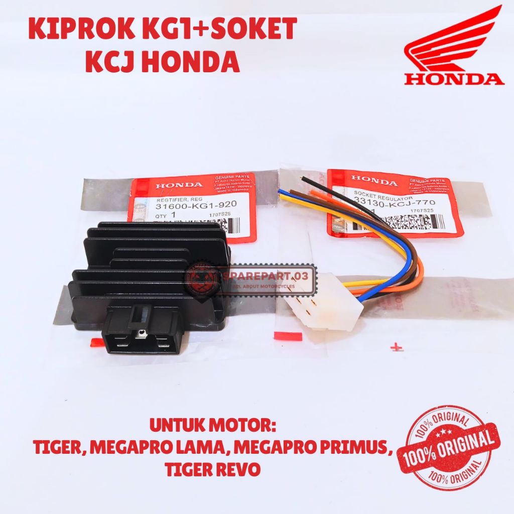 KIPROK KG1+SOKET KCJ ORIGINAL HONDA, TIGER, MEGAPRO LAMA, MEGAPRO PRIMUS, TIGER REVO