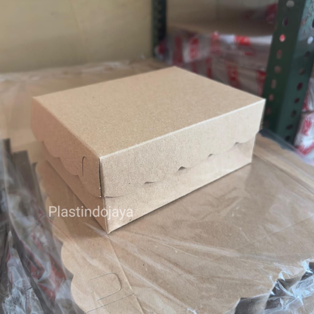 100 pcs Dus kotak nasi / dus kue R6 BK300 kraft coklat tebal murah