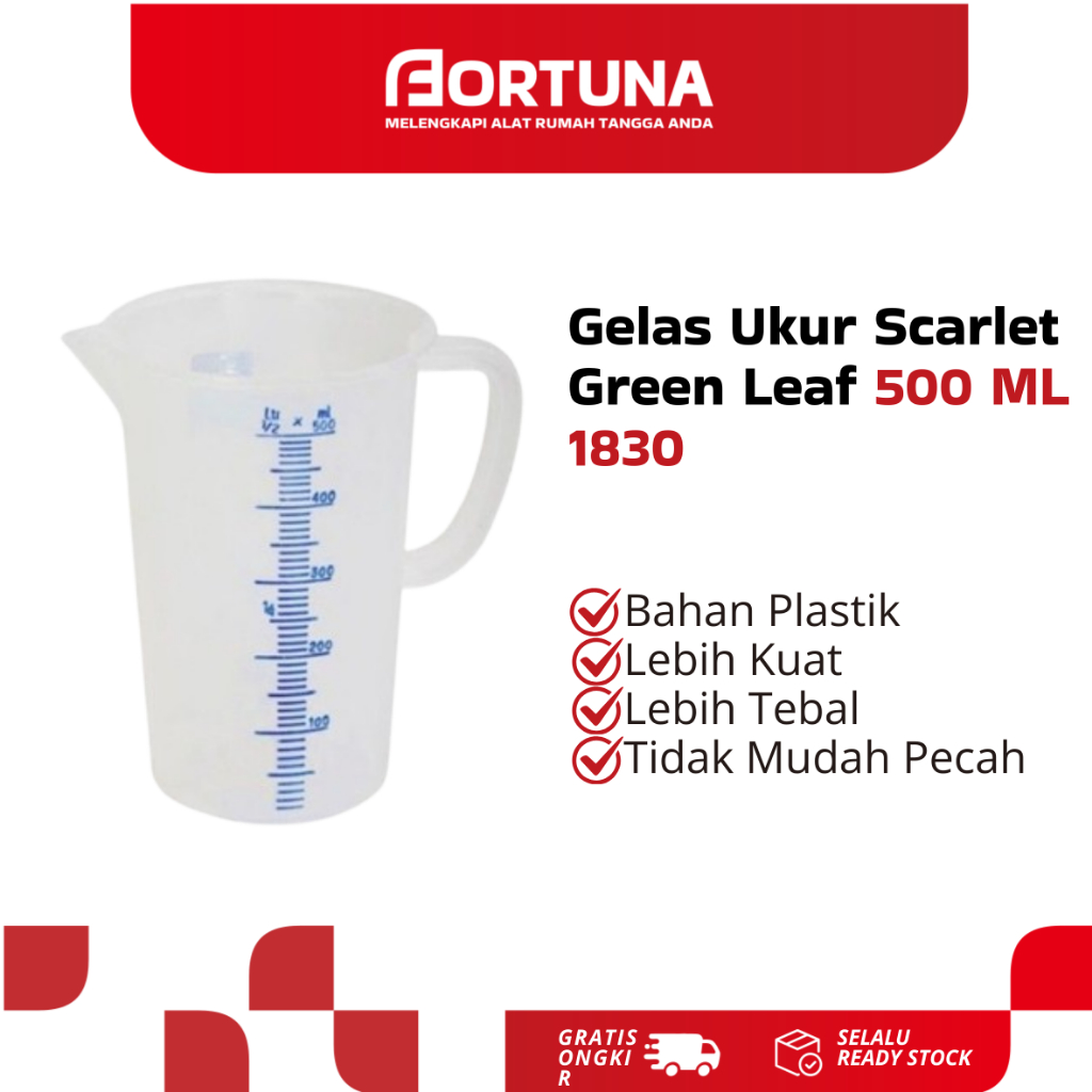 Gelas Ukur Scarlet 500 ML 1830 Green Leaf