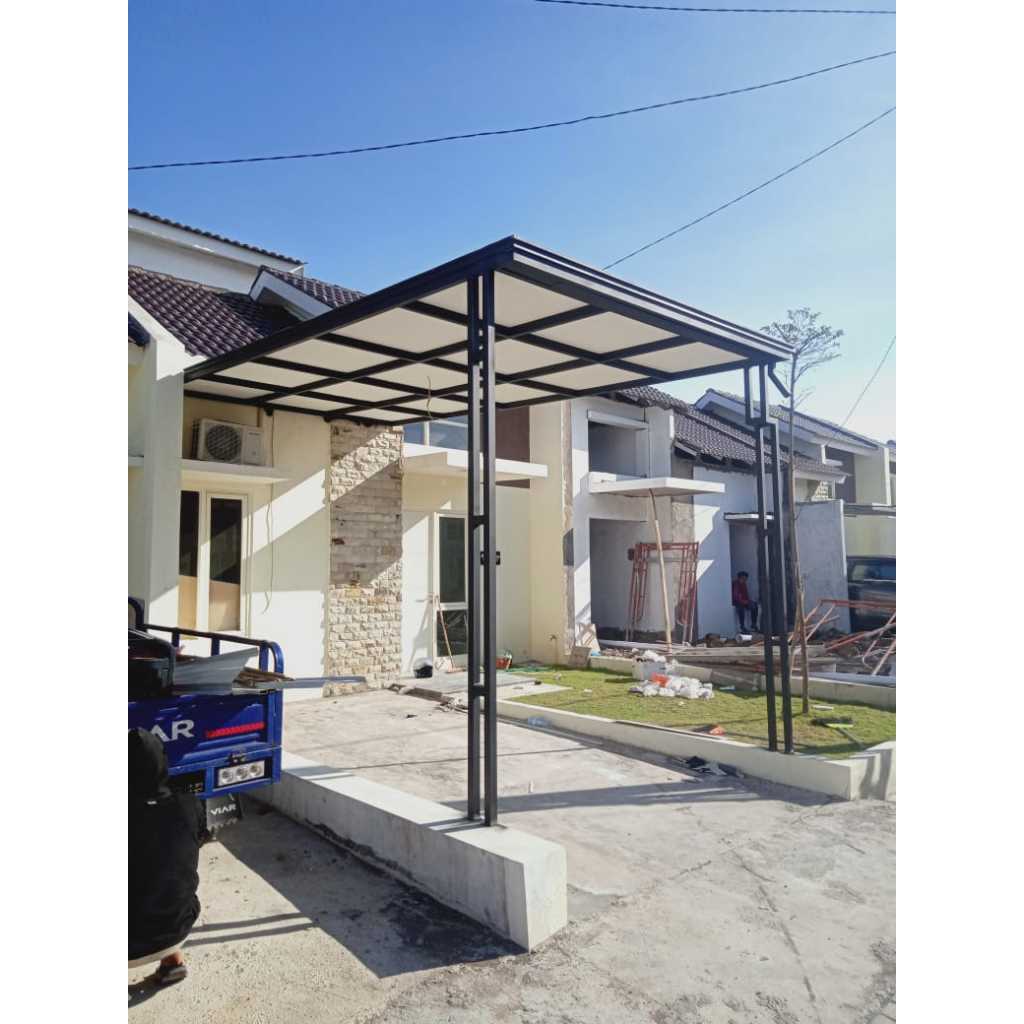 Kanopi Spandek GRC Sidoarjo Estetik Minimalis Baja Ringan Plafon Rumah