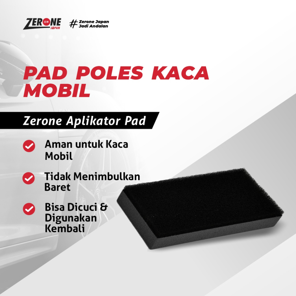 Zerone Aplikator Pad Poles Kaca Mobil Aman Tidak Baret Bahan Lembut 9,5x5cm