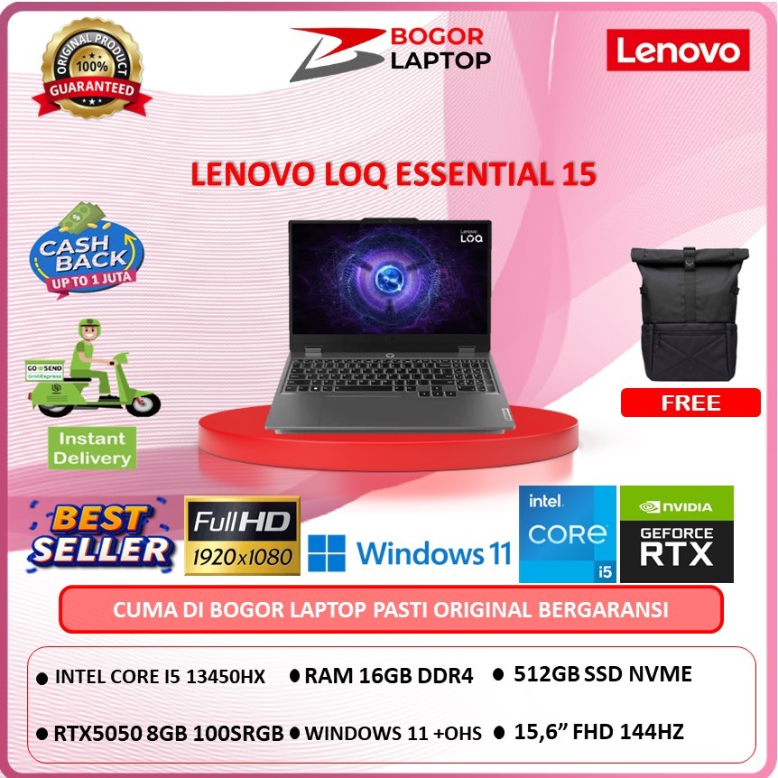 LENOVO LOQ ESSENTIAL 15  | I5 13450HX | RTX5050 8GB | 16GB 512GB | WINDOWS 11