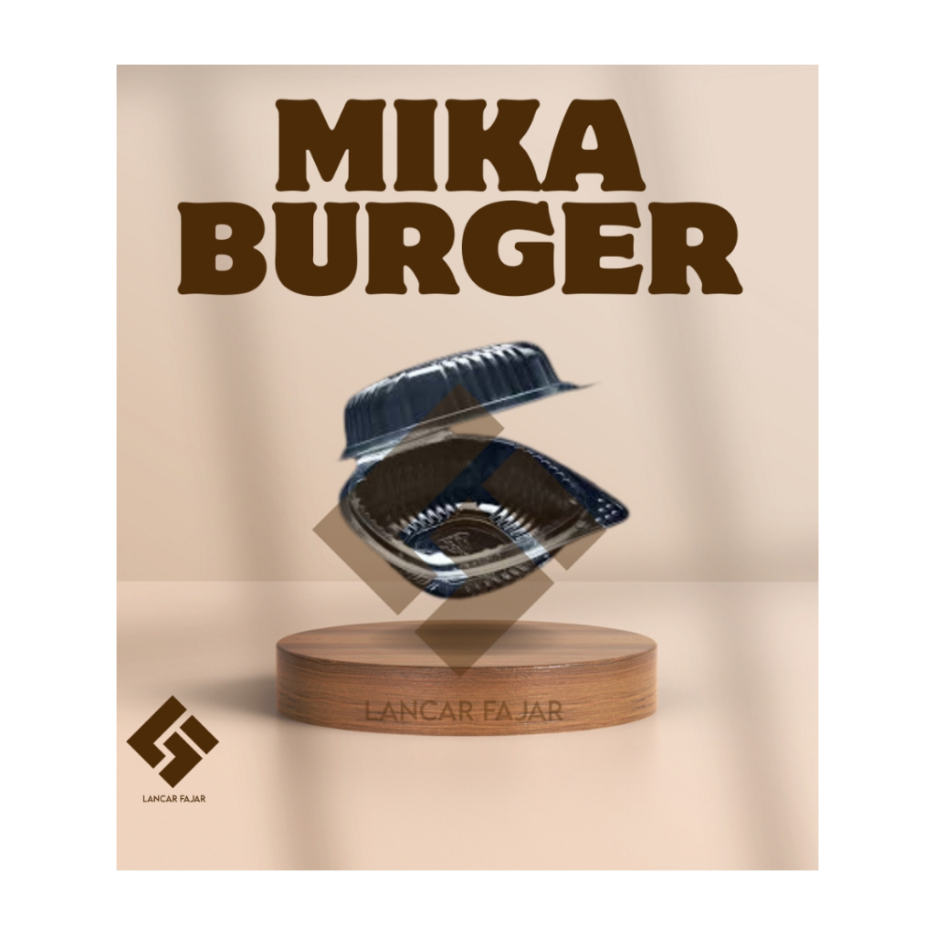 [50 biji] mika burger merk king / mika burger / mika plastik / kotak burger / mika burger isi 50 bij
