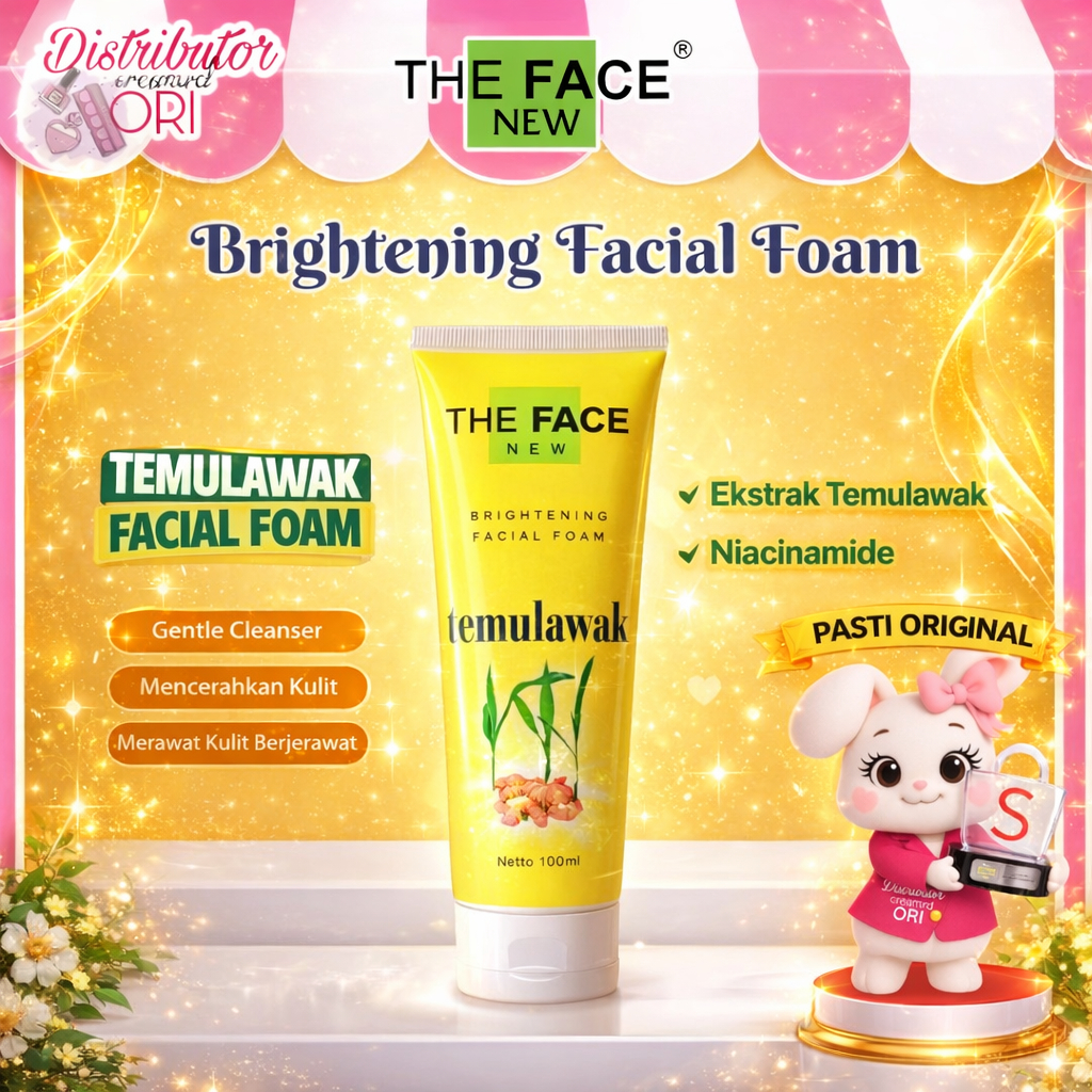 FACIAL FOAM TEMULAWAK THE FACE -Tube | Distributor Cream Ori