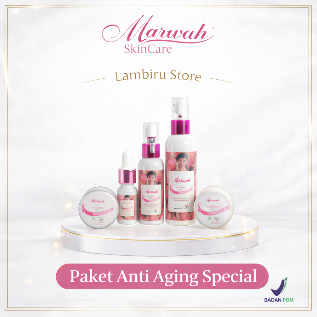 Marwah Skincare Paket Anti Aging Spesial  Untuk Bantu Mencerahkan dan Hilangkan Flek Membandel