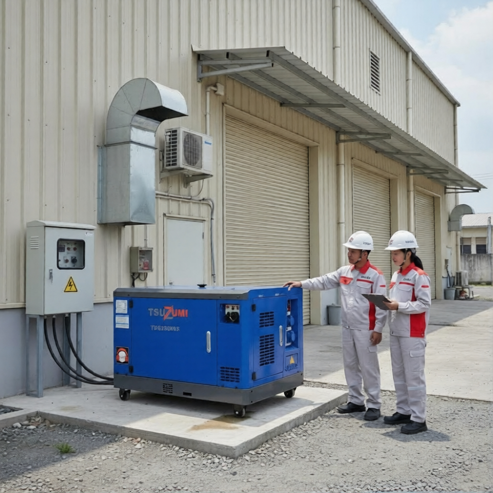 Genset 25 KVA Silent Diesel Generator Tsuzumi TDG 25000S / Genset Solar Max 20KW