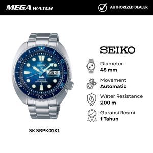 Jam Tangan SEIKO Prospex Pria Original SK SRPK01K1 King Turtle PADI Great Blue