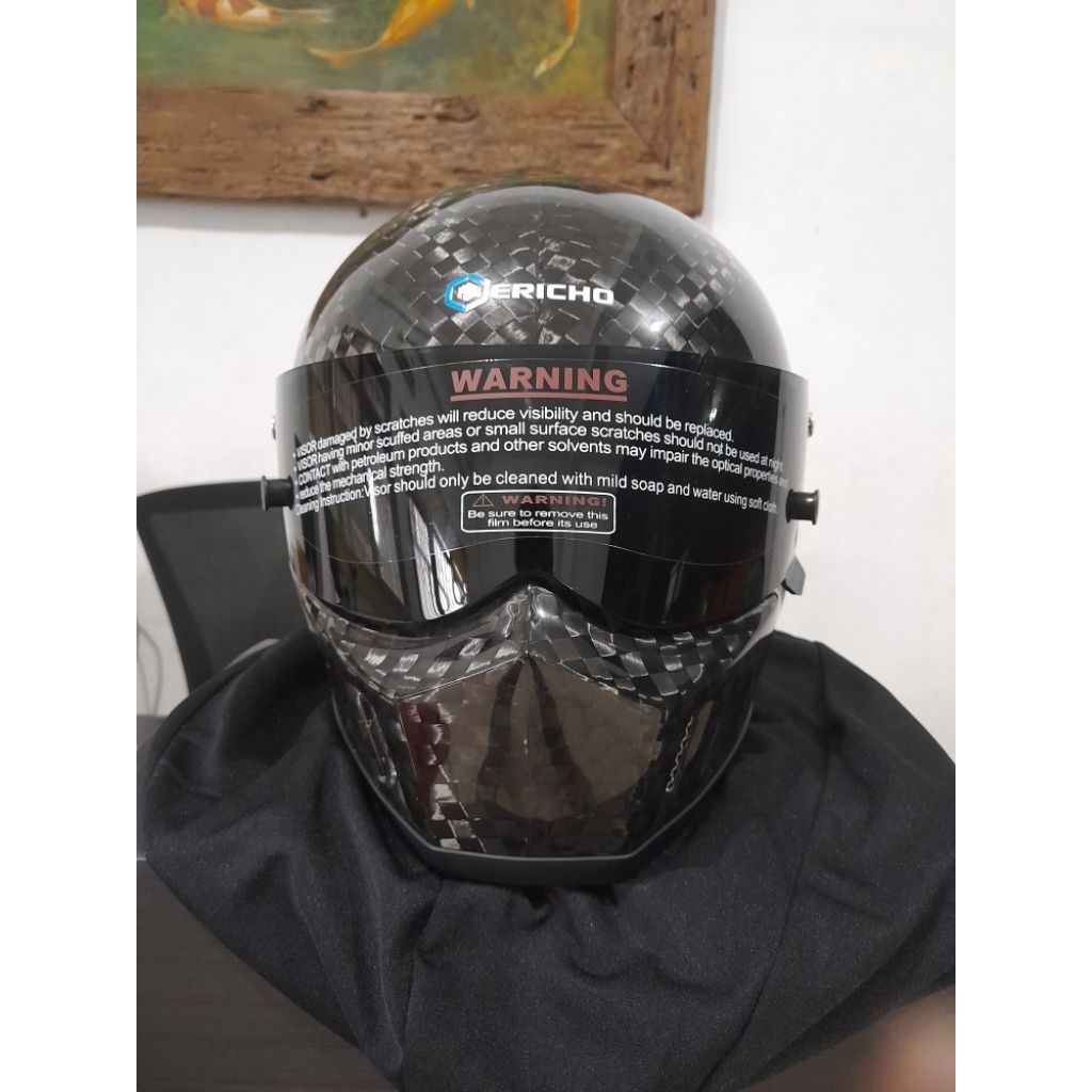 JERICHOHELMET Helm Jericho Carbon Retro FF1400 FF 1400 FF-1400 Helm Carbon Black Glossy Size L