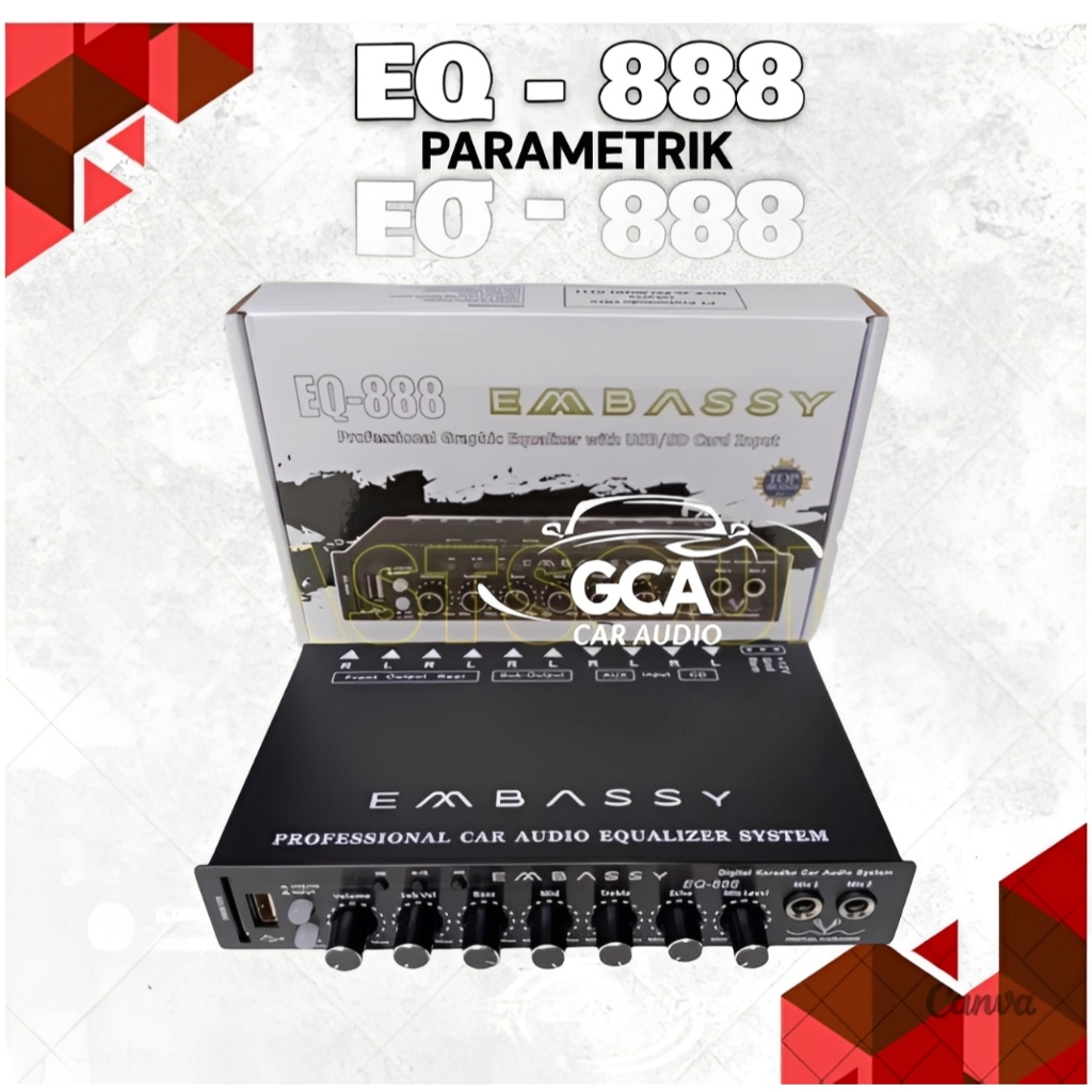 Parametrik Embassy Karoke Bluetooth USB Preamp Power Mobil EQ888