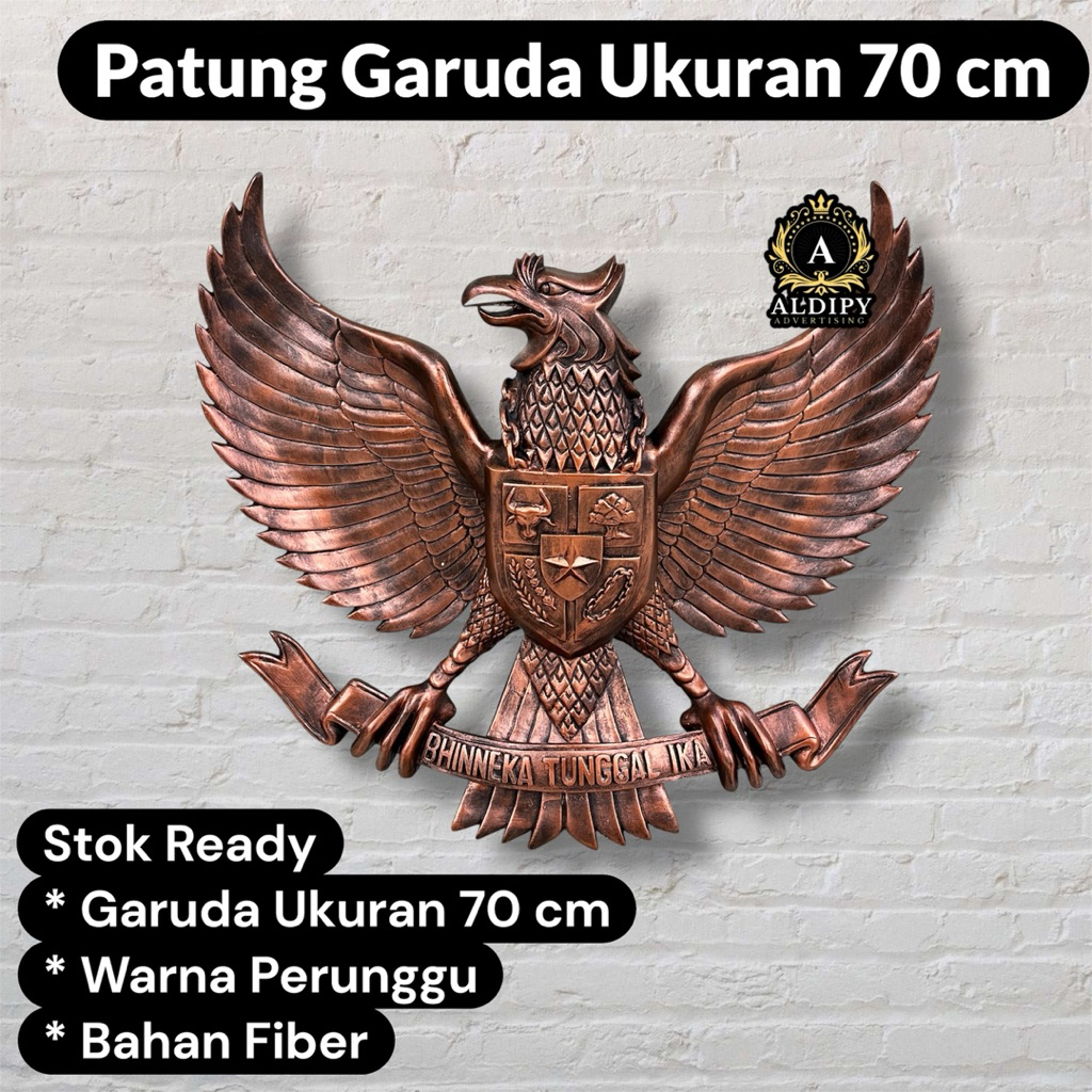 Lambang Patung Burung Garuda Pancasila Ukuran 65 cm Bahan Fiber Patung Burung Garuda Pajangan Burung