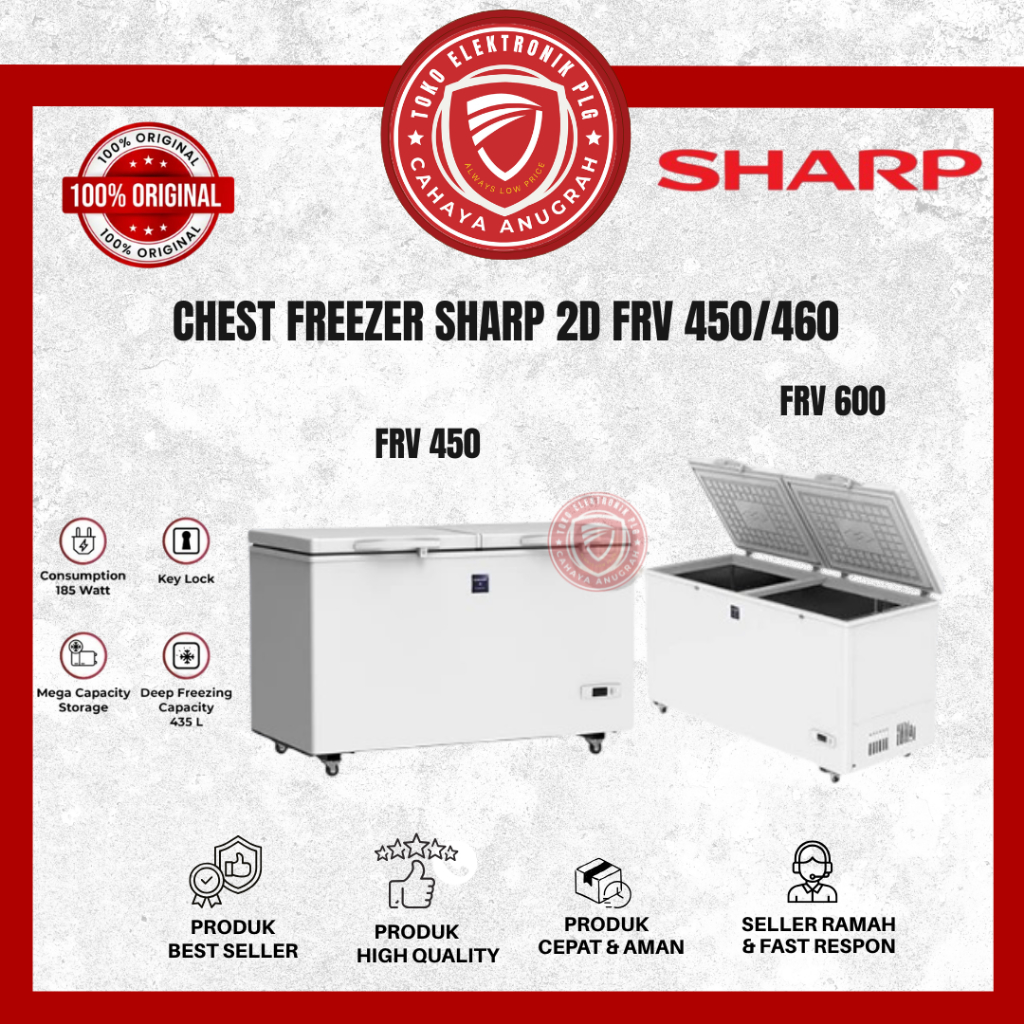 Chest Freezer Sharp - Freezer Box SHARP FRV450/FRV600 Sharp Garansi