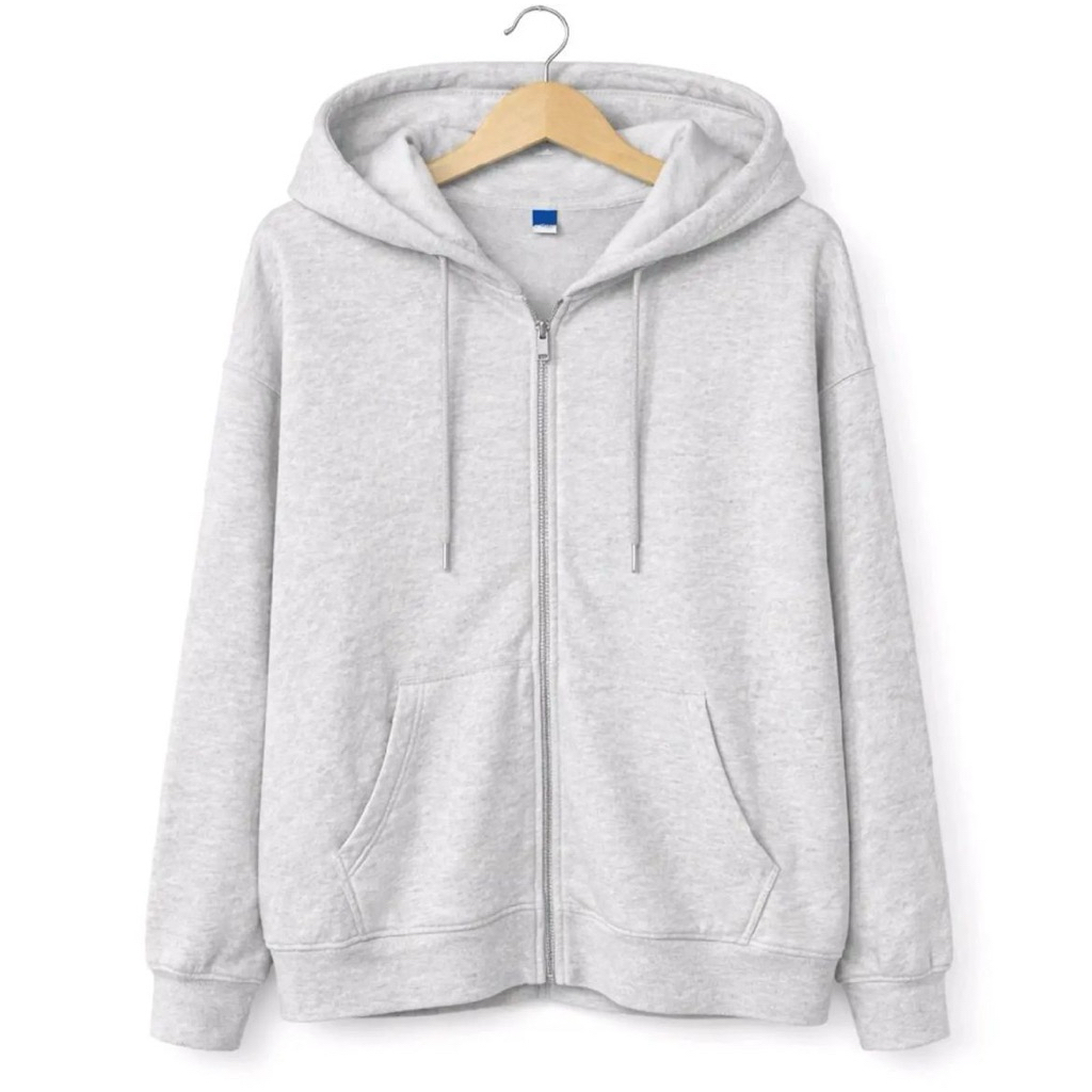 Hoodie Abu Old Navy dengan Desain Zipper dana Kantong Samping Untuk Kenyamanan