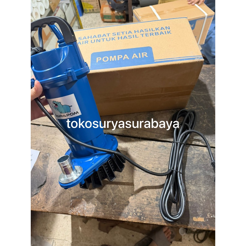 PROMO POMPA CELUP SIRKULASI KOLAM IKAN KOI AQUARIUM output ukuran 3/4" 1" 370 watt 0.5 HP 1/2 HP POM