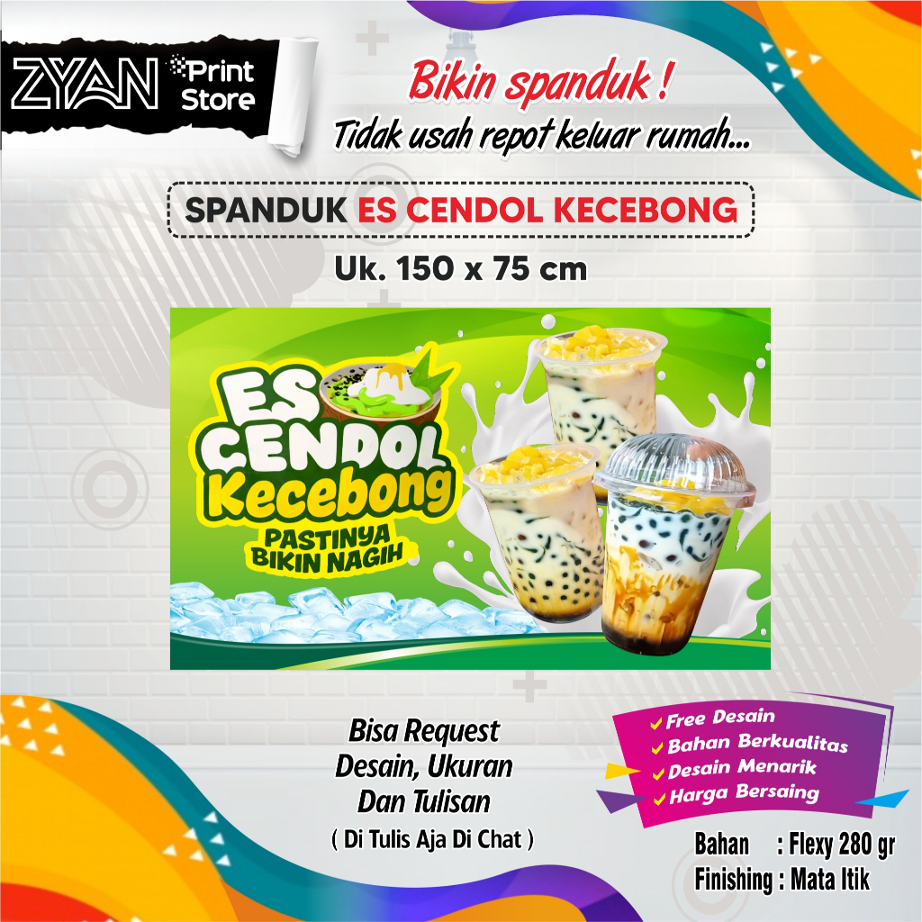 SPANDUK BANNER ES CENDOL KECEBONG