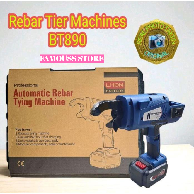 Mesin Bendrat Automatic Tying Rebar BT890 Mesin Pengikat Tulangan Bendrat Cordless 8-34mm