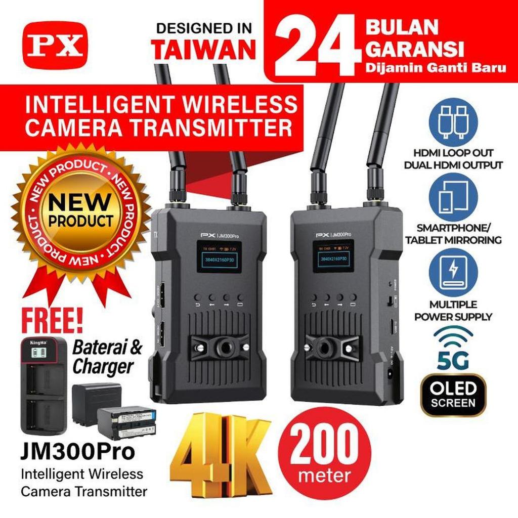 PX  JM300 JM300Pro Wireless Video Transmitter System Camera Receiver 200 m 4K