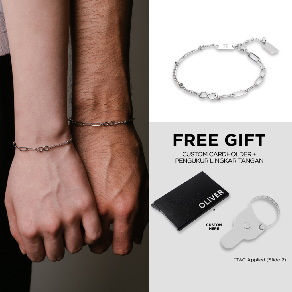 Kuze Original 316L Stainless Steel - Gelang Pria Wanita Couple Pasangan Minimalis Aesthetic Anti Kar