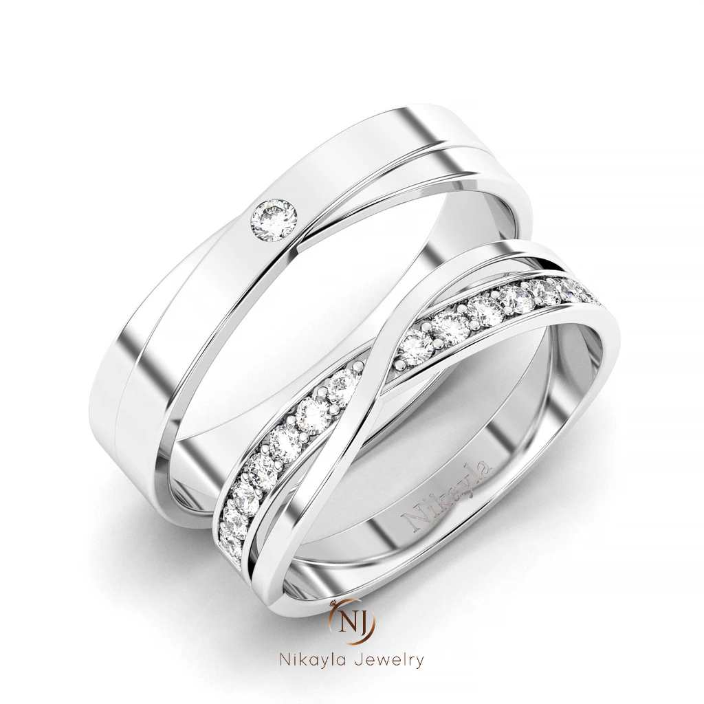 Nikayla Jewery - Cincin Couple Palladium 1.5K Murni Elegan