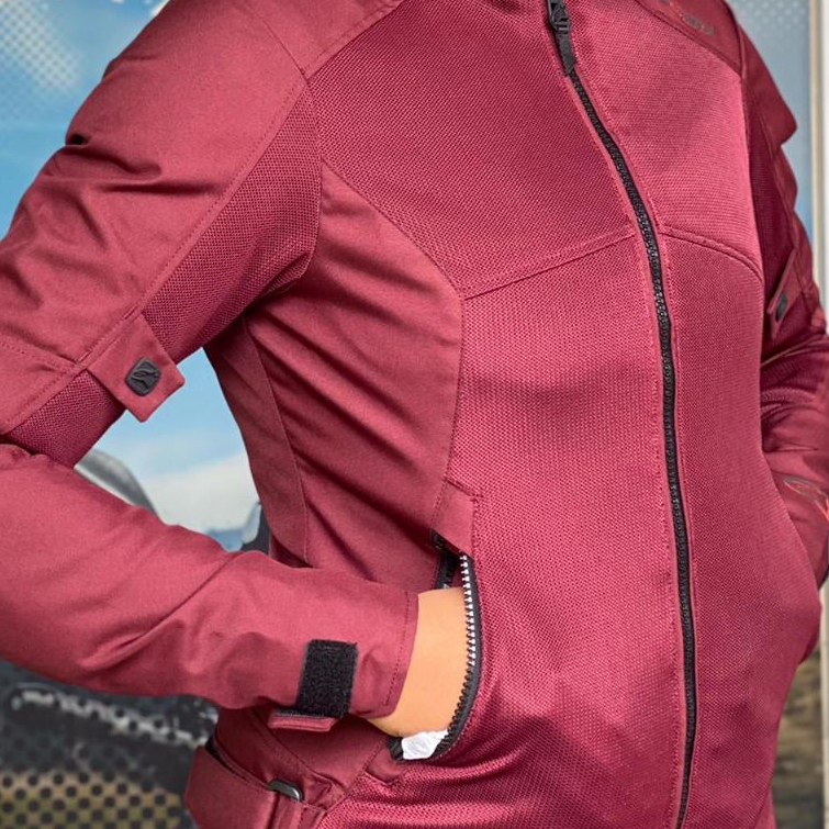 Alpinestars Stella C-1 Air Jacket Mesh Protector Jaket Touring Wanita - Burgundy