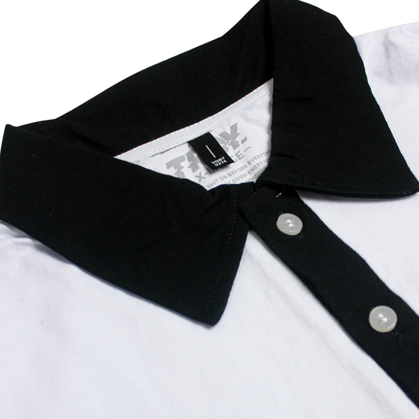 Troy Company Wangky Polo Shirt White Black Pixel - Kaos Polo Wangki Pria Putih Hitam WKD 2903